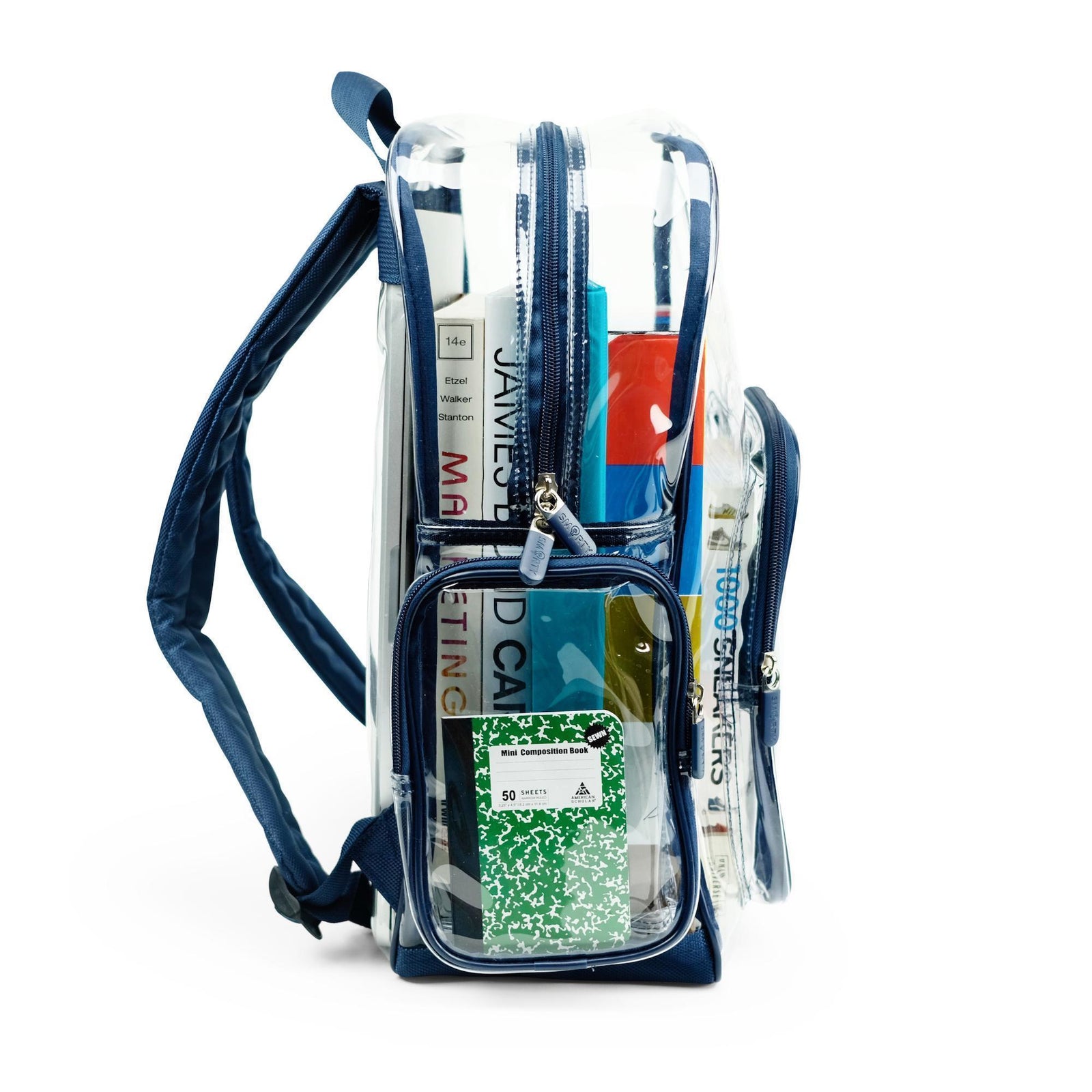 Heavy Duty Clear Backpack - American Blue (Medium)