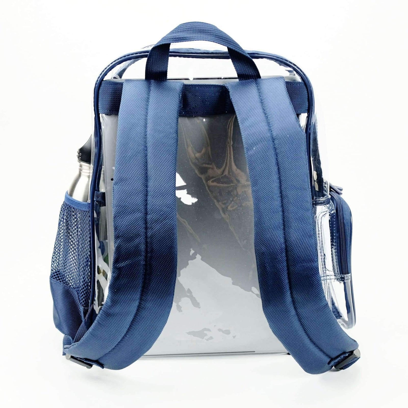 clear blue mini backpack Heavy Duty Clear Backpack - American Blue (Medium)