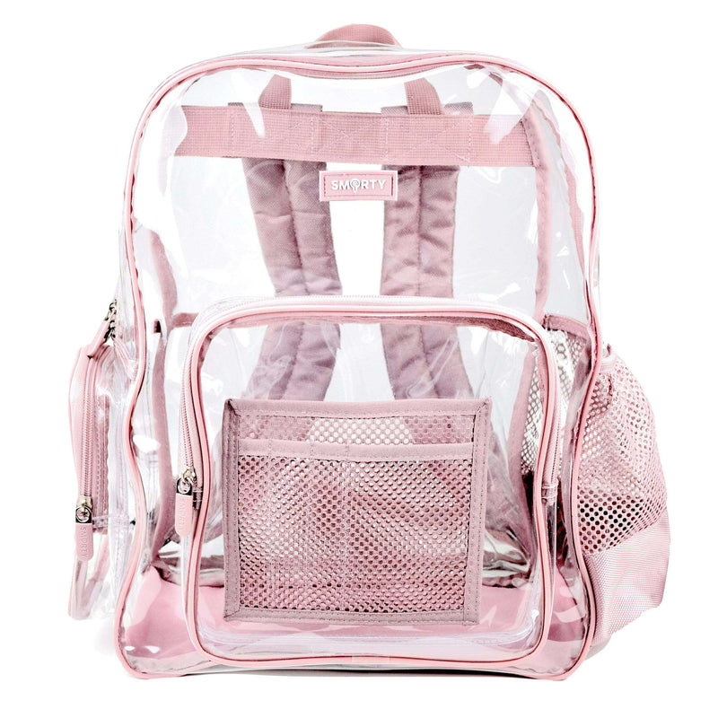 clear mini backpack pink Heavy Duty Clear Backpack - Ash Pink (Large)