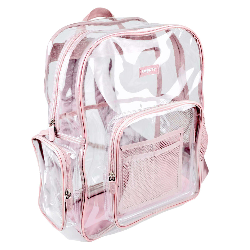 Heavy Duty Clear Backpack - Ash Pink (Large)-THE SMARTY CO.