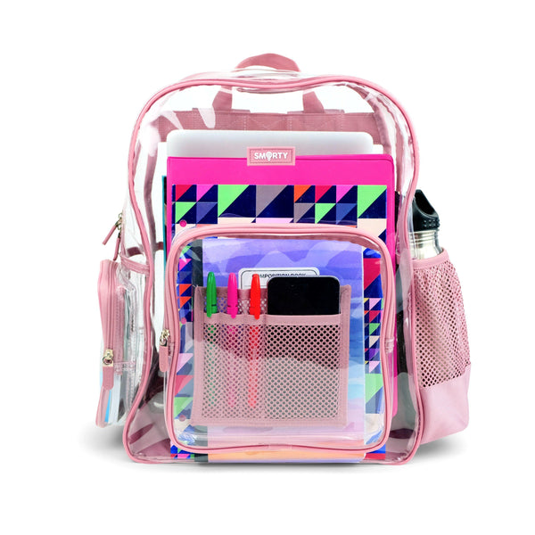 Heavy Duty Clear Backpack - Ash Pink (Medium)-THE SMARTY CO.