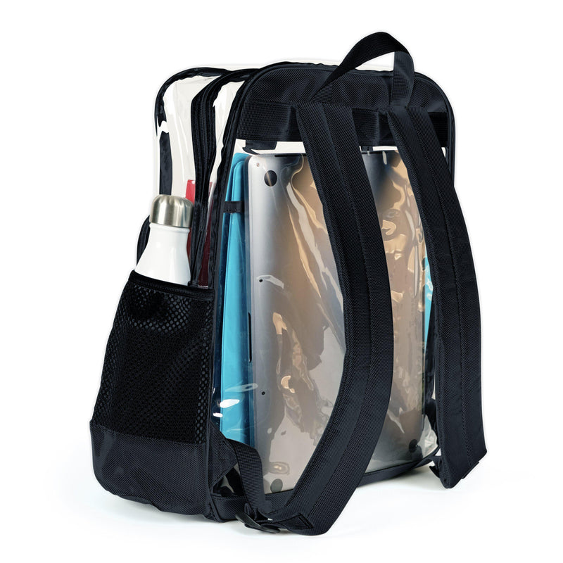 Heavy Duty Clear Backpack - Bold Black (Large)