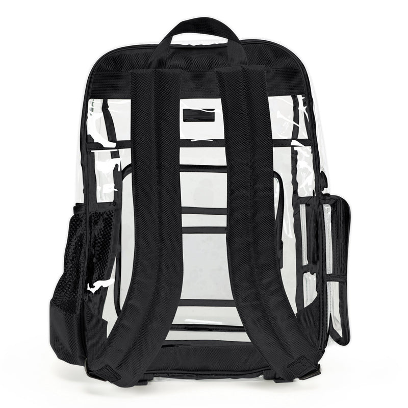 Heavy Duty Clear Backpack - Bold Black (Large)