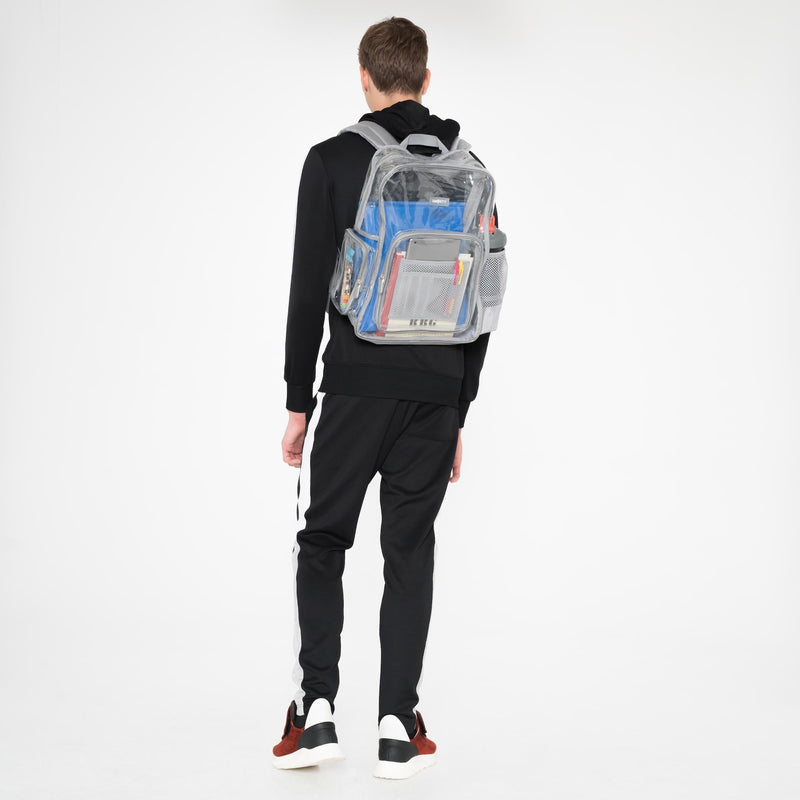 Heavy Duty Clear Backpack - Silver Gray (Medium)-THE SMARTY CO.