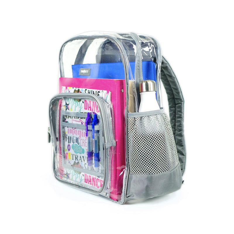 Heavy Duty Clear Backpack - Silver Gray (Medium)