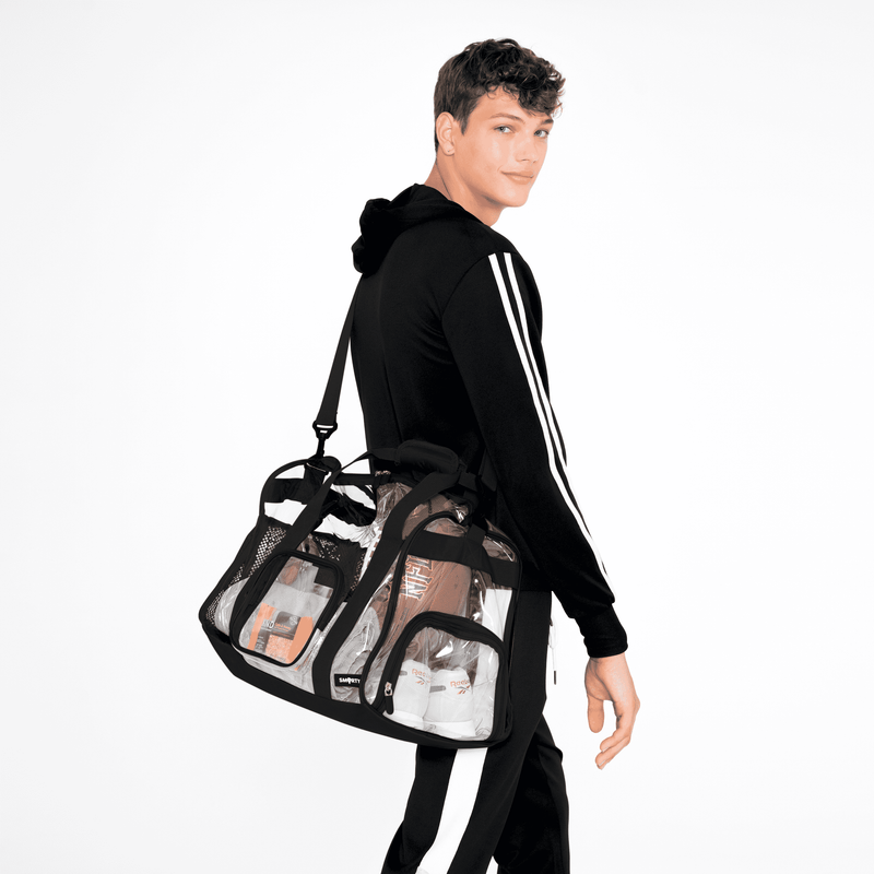 Clear top bag black