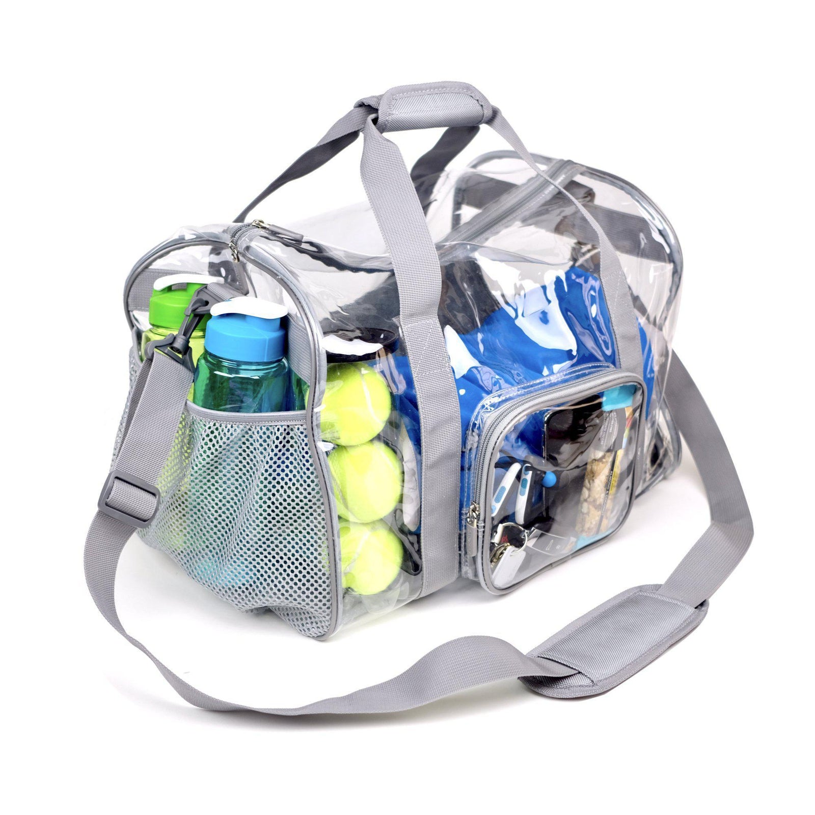 Clear duffle bag sales