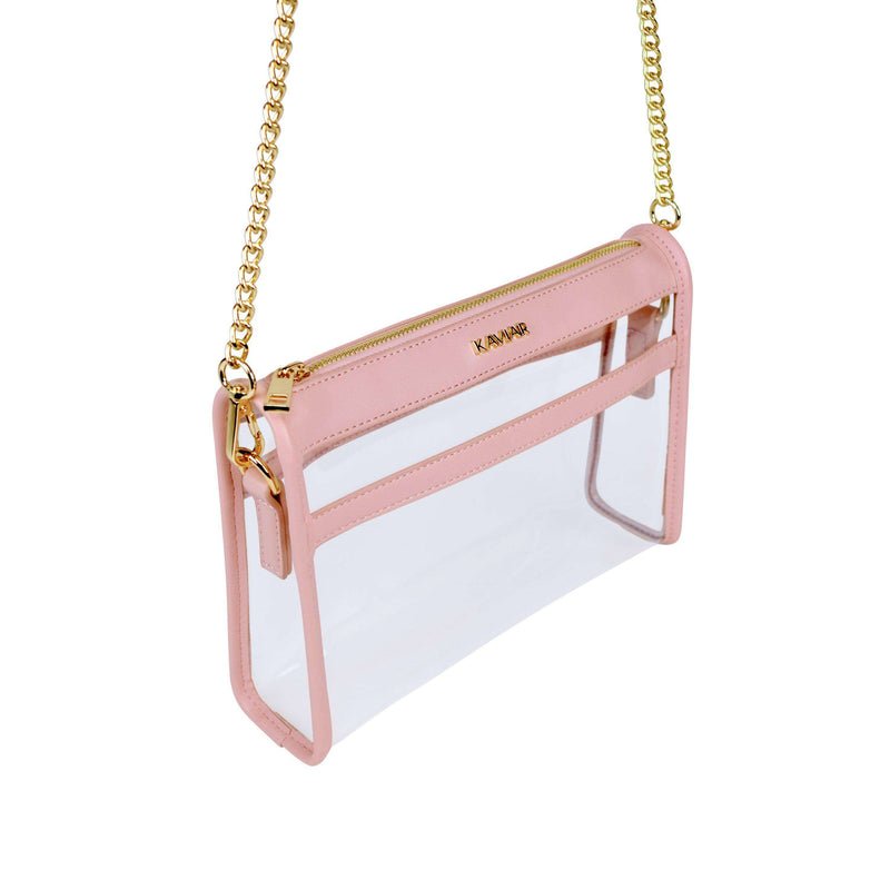 KAVIAR Clara Clear Stadium Crossbody Purse - Pretty Pink-THE SMARTY CO.