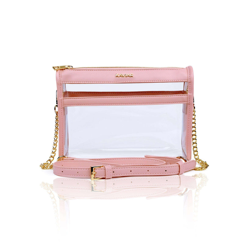 KAVIAR Clara Clear Stadium Crossbody Purse - Pretty Pink-THE SMARTY CO.