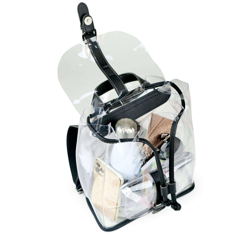 black clear mini backpack KAVIAR Lola Clear Mini Backpack Stadium Approved Bag