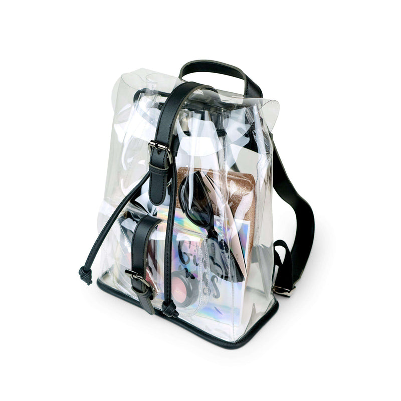 KAVIAR Lola Clear Mini Backpack Stadium Approved Bag - Black