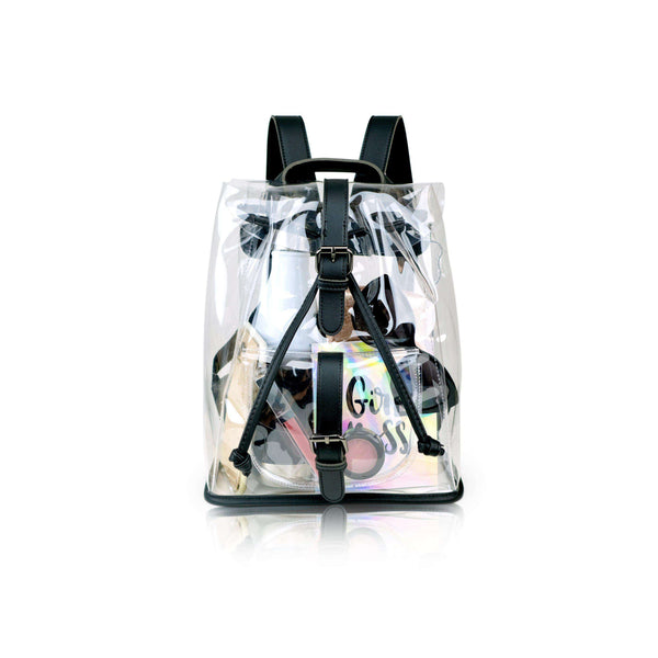 KAVIAR Lola Clear Mini Backpack Stadium Approved Bag - Black-THE SMARTY CO.