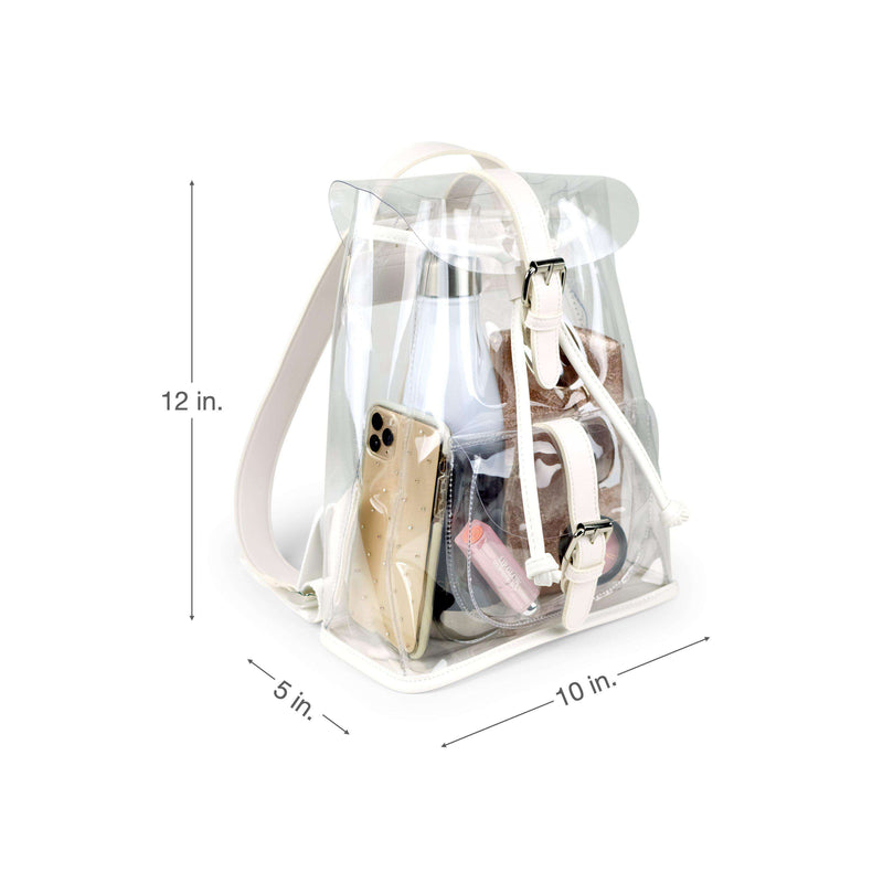 KAVIAR Lola Clear Mini Backpack Stadium Approved Bag - White