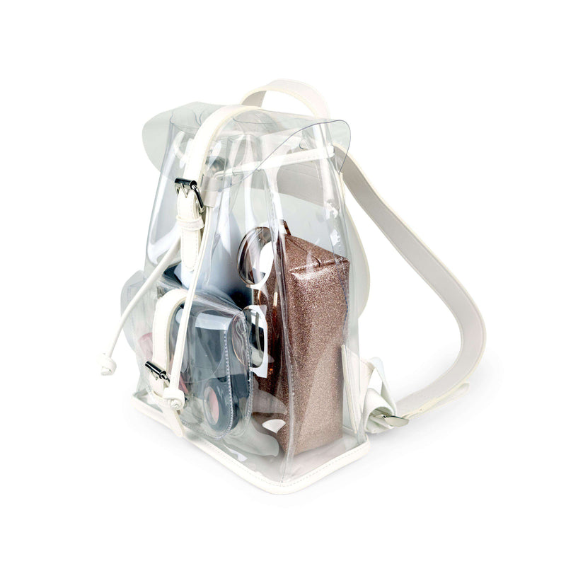 KAVIAR Lola Clear Mini Backpack Stadium Approved Bag - White KAVIAR Lola Clear Mini Backpack Stadium Approved Bag - White