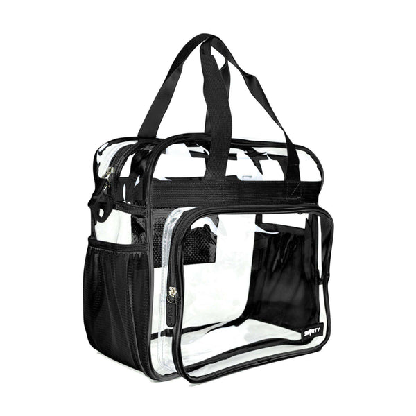 Large Heavy Duty Clear Game Day Stadium Bag - Bold Black-THE SMARTY CO.