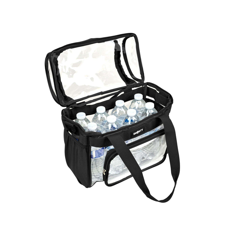 Large Heavy Duty Clear Lunch Tote Stadium Bag - Bold Black-THE SMARTY CO.