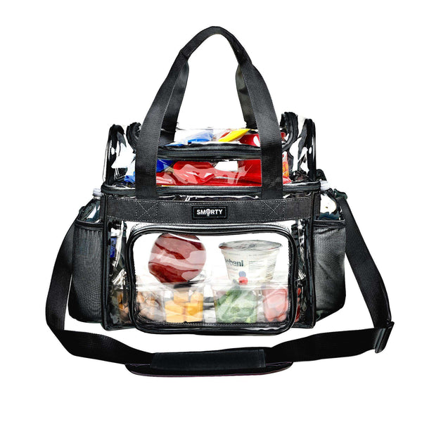 A.TO.Z.MONS Clear Lunch Bag, Box transparent bag Stadium Black