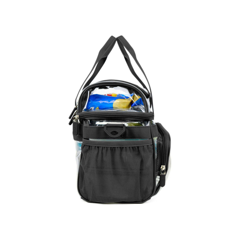 Small Heavy Duty Clear Lunch Tote Stadium Bag - Bold Black-THE SMARTY CO.