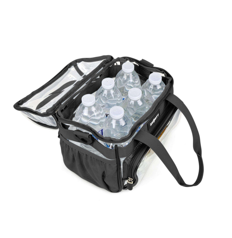 Small Heavy Duty Clear Lunch Tote Stadium Bag - Bold Black-THE SMARTY CO.