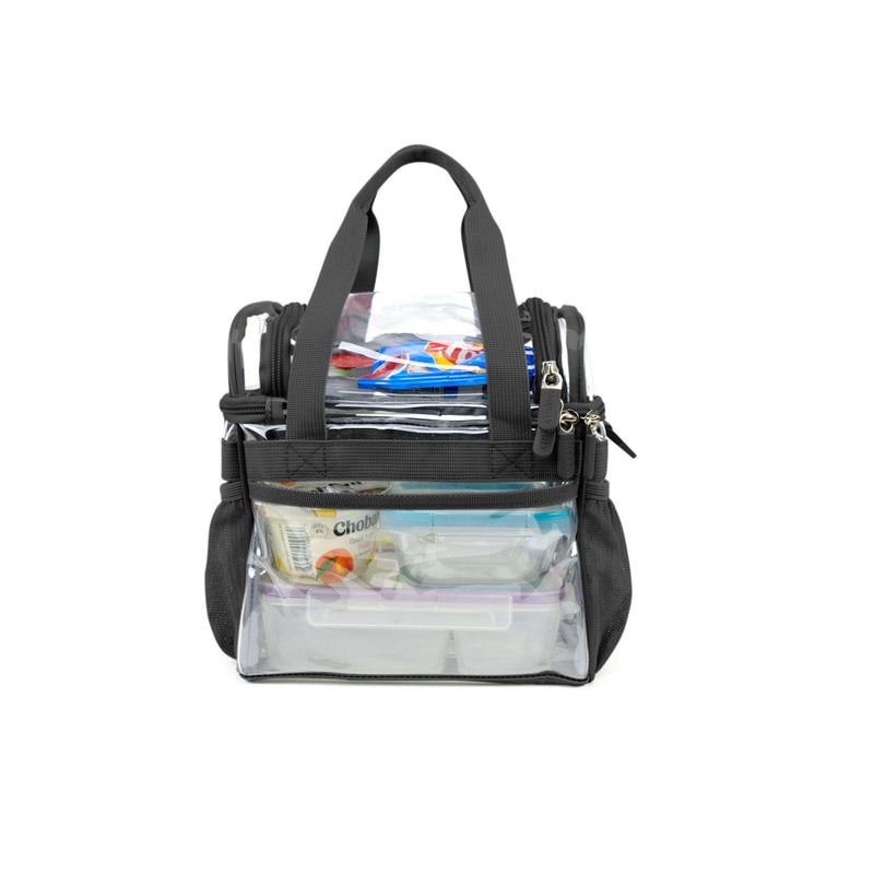 Small Heavy Duty Clear Lunch Tote Stadium Bag - Bold Black-THE SMARTY CO.