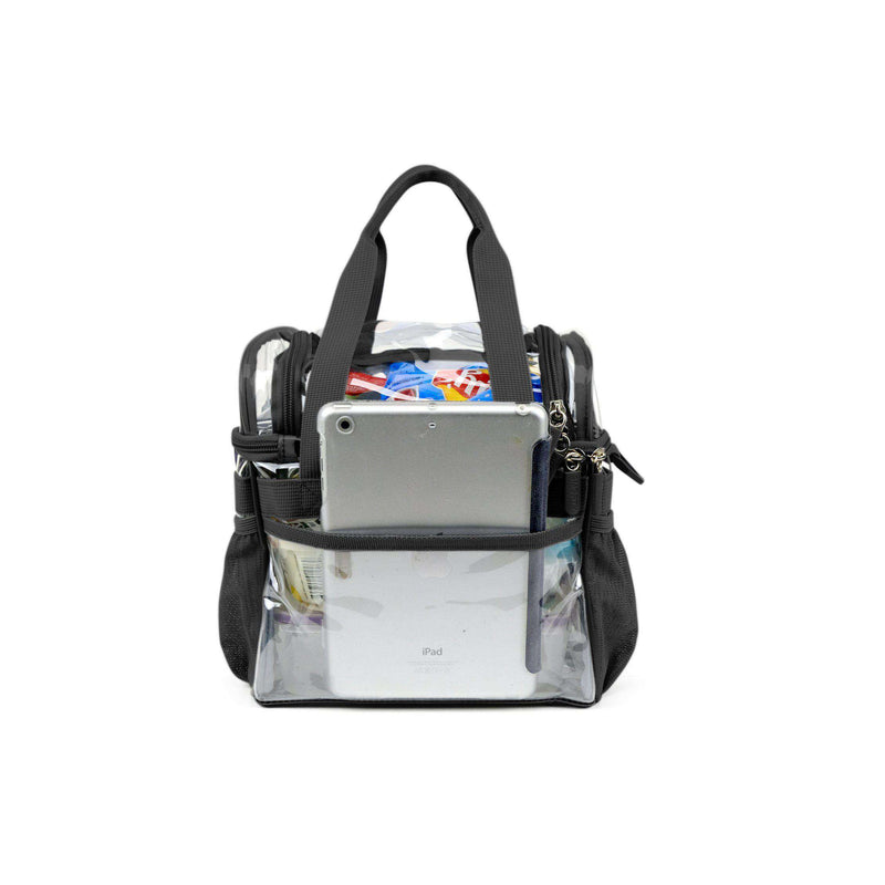 Small Heavy Duty Clear Lunch Tote Stadium Bag - Bold Black-THE SMARTY CO.