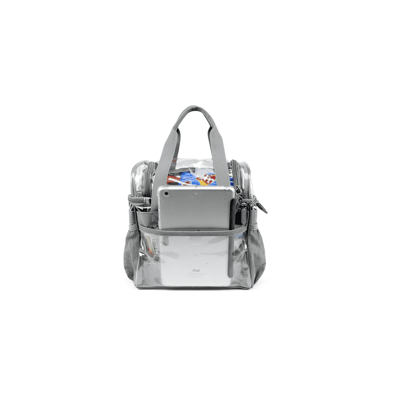 Small Heavy Duty Clear Lunch Tote Stadium Bag - Silver Gray-THE SMARTY CO.
