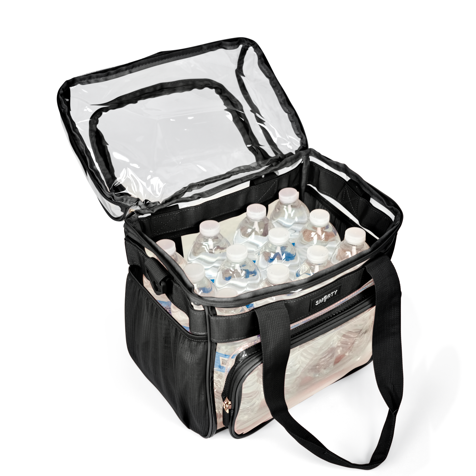 XL Heavy Duty Clear Lunch Tote Bag Extra Large Bold Black